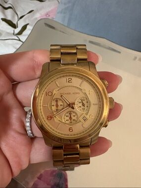 Michael Kors Women’s Gold Stainless Steel Chronograph Bracelet Watch